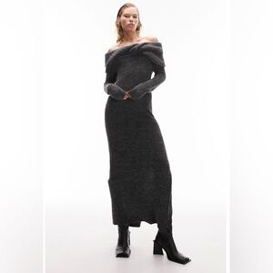 Topshop Twist Off the Shoulder Sweater Dress